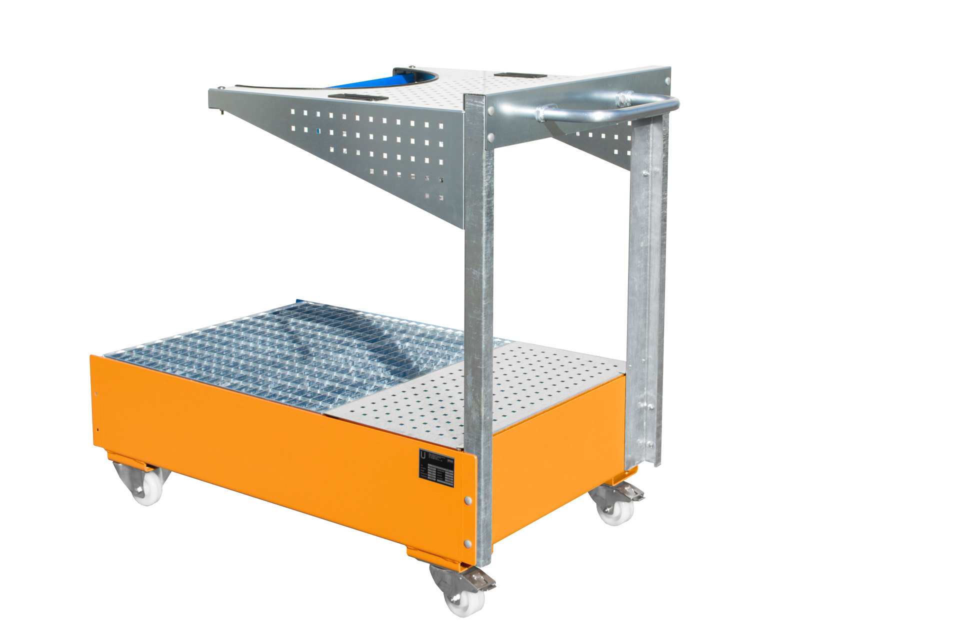 Bac de rétention mobile avec paroi en tôle perforée type LPW